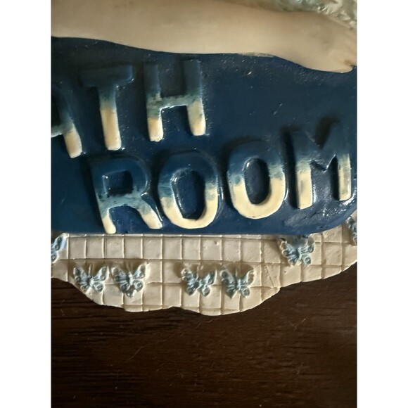 Ceramic Daniel Brand Set Of Two 4’ Sign Vintage Boy/Girl in Bubble Bath - Picture 8 of 8